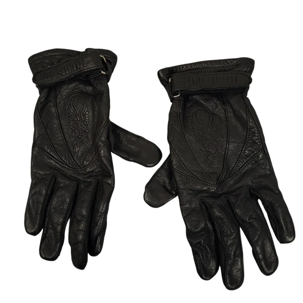 Harley Davidson Womens Gloves Bundle Leather Fingerless Fleece L & XL Black EUC
